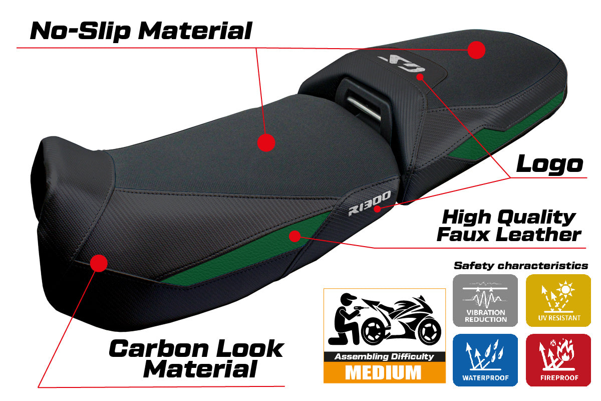 BMW R1300GS Adventure 2024 2025 Seat Cover Tappezzeria Black Army Green