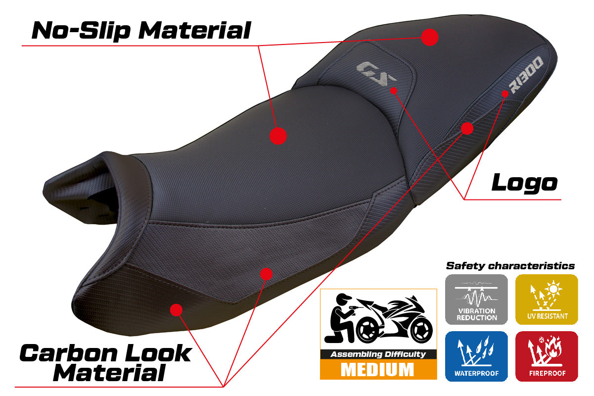 BMW R1300GS 2023-2025 Touring Seat Cover Tappezzeria Italia in Black