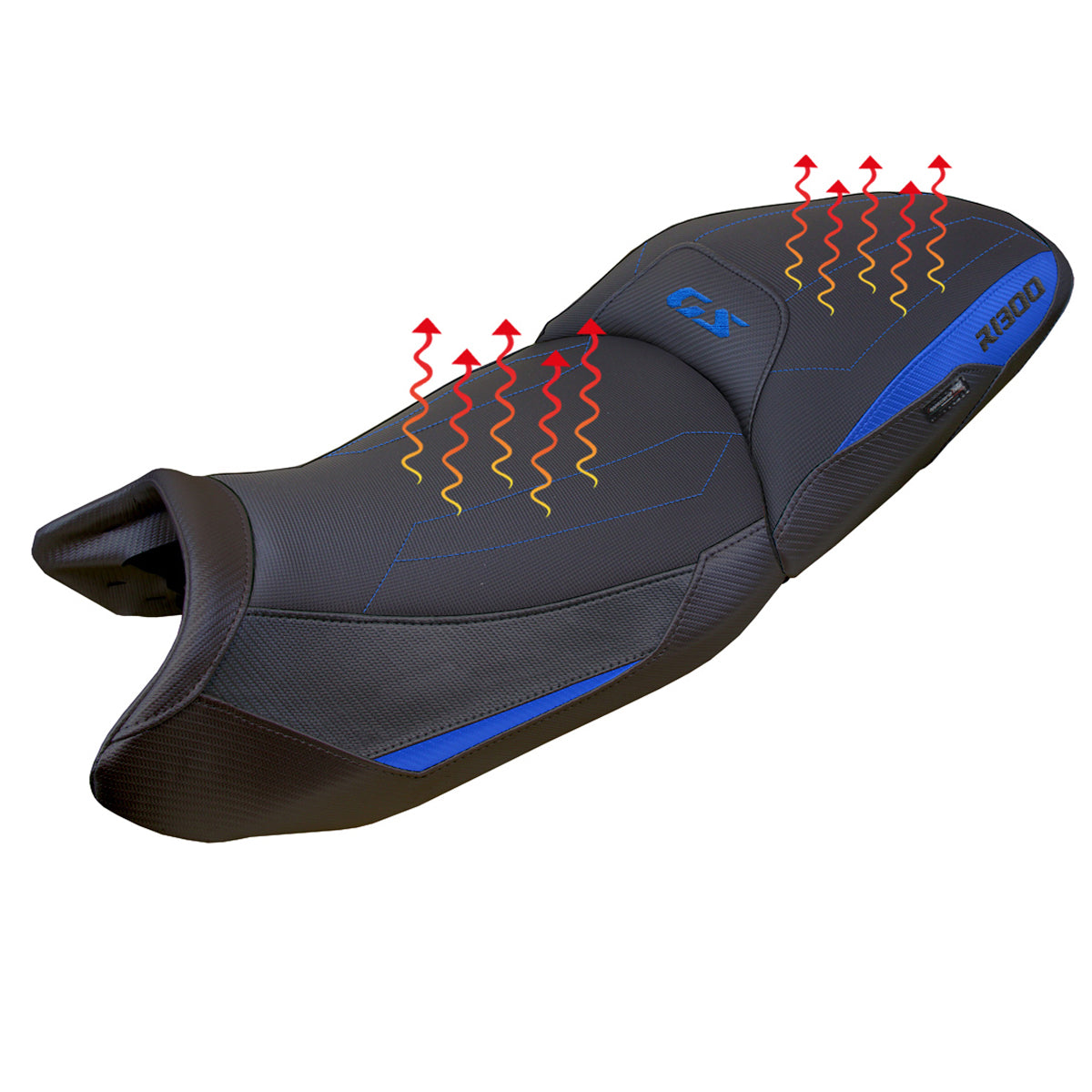 BMW R1300GS 2023-2025 Seat Cover Tappezzeria Italia Comfort Heated in Blue and Black