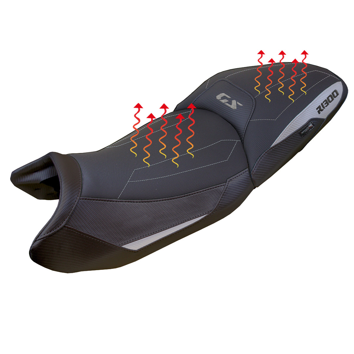 BMW R1300GS 2023-2025 Seat Cover Tappezzeria Italia Comfort Heated in Silver and Black