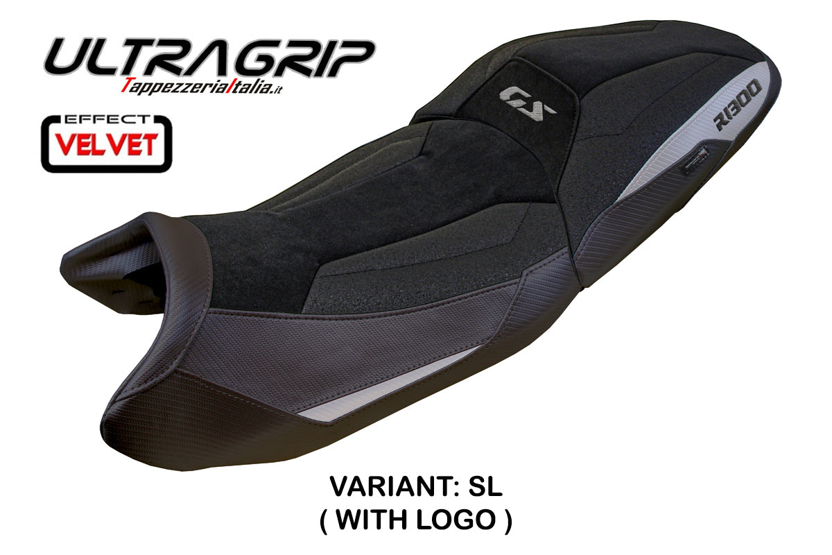 BMW R1300GS 2023-2025 Touring Seat Cover Tappezzeria Italia Ultragrip in Silver and Black