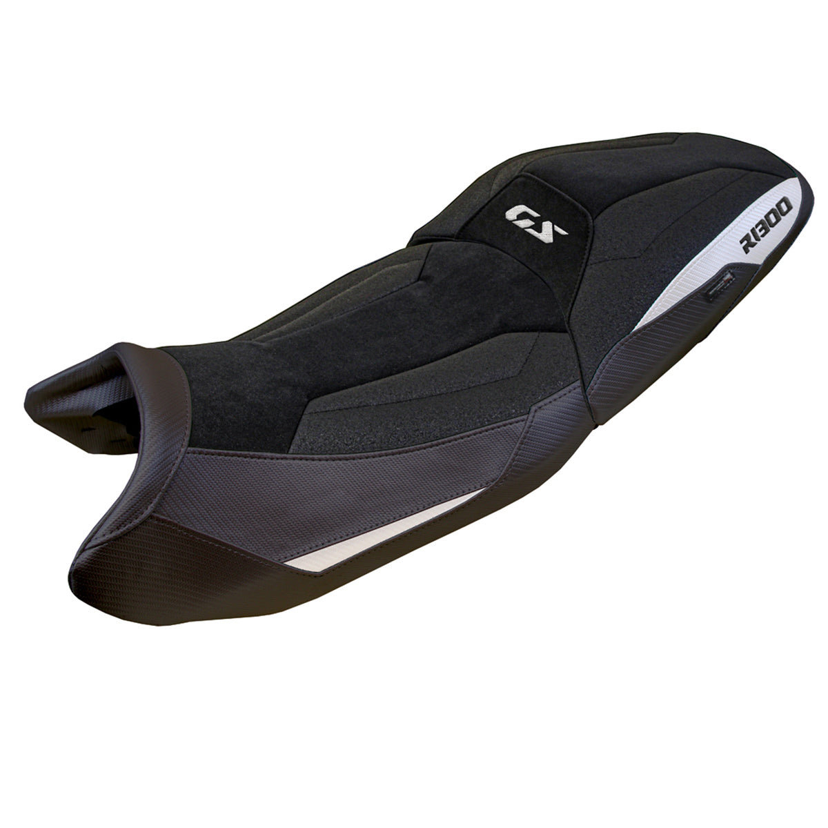BMW R1300GS 2023-2025 Touring Seat Cover Tappezzeria Italia Ultragrip in White and Black