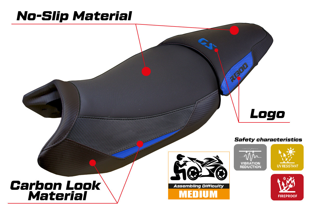 BMW R1300GS 2023-2025 Standard Seat Cover Tappezzeria Italia in Blue and Black