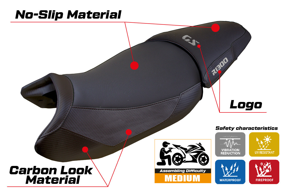 BMW R1300GS 2023-2025 Standard Seat Cover Tappezzeria Italia in Black