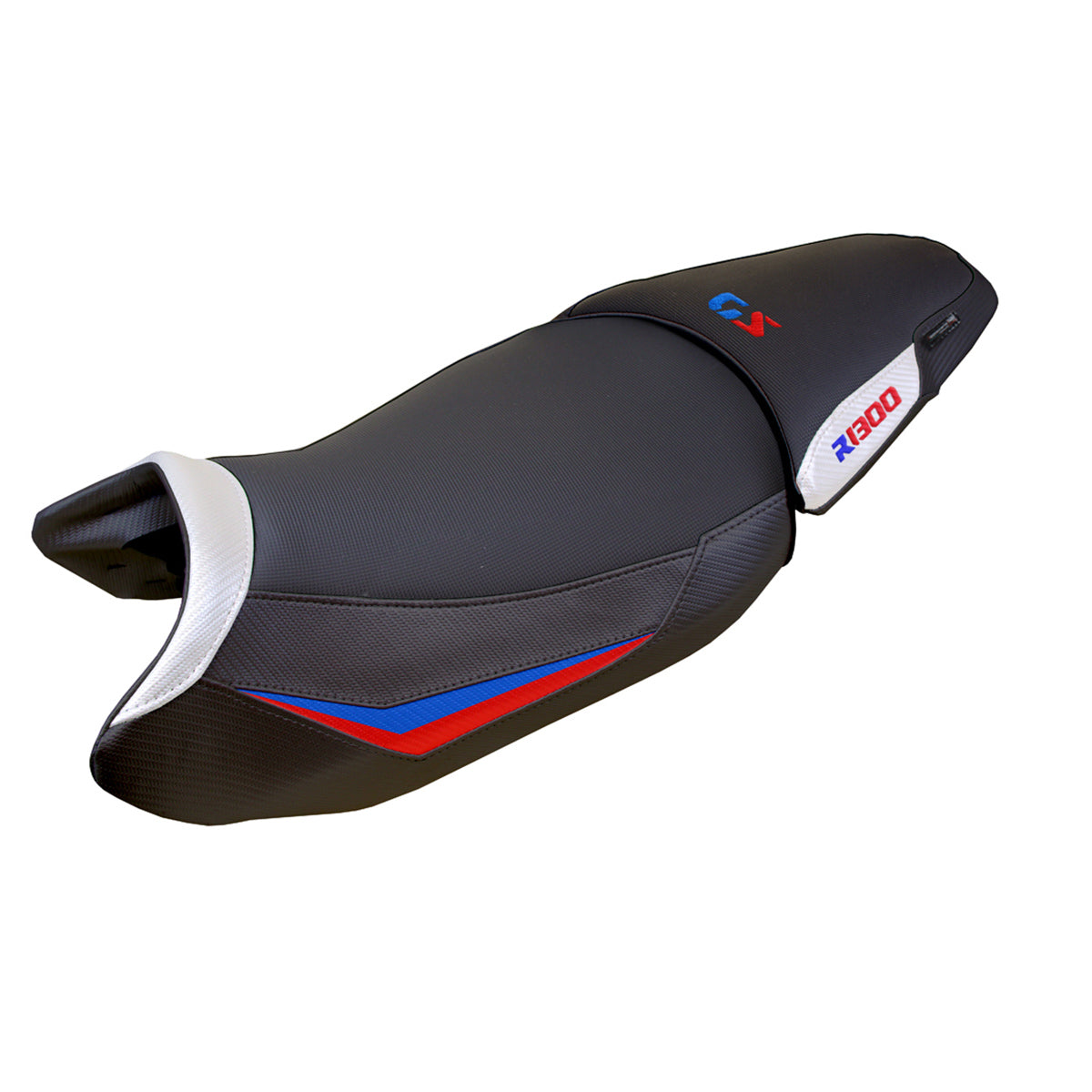 BMW R1300GS 2023-2025 Standard Seat Cover Tappezzeria Italia in White Red and Blue