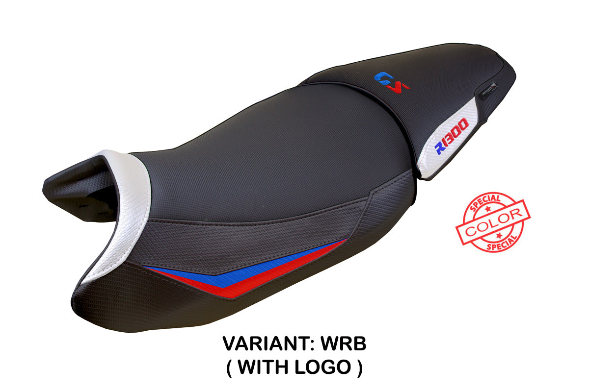 BMW R1300GS 2023-2025 Standard Seat Cover Tappezzeria Italia in White Red and Blue
