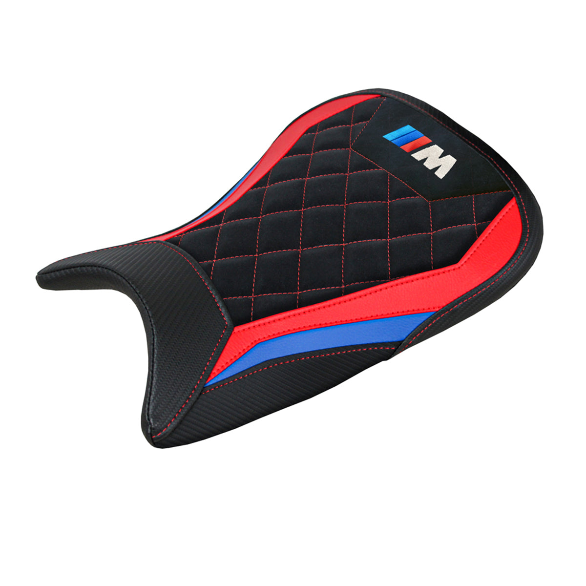 BMW M1000R 2022-2025 Seat Cover Tappezzeria Italia Comfort in Red, Blue and Black Velvet