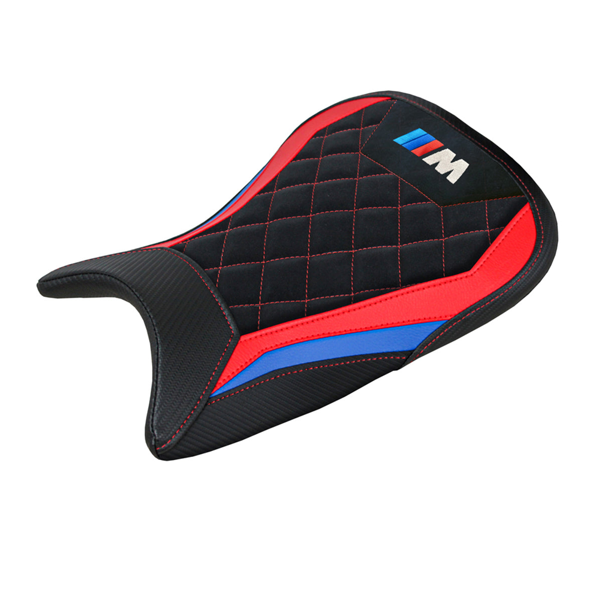 BMW M1000RR 2021-2022 Seat Cover Tappezzeria Italia Comfort in Red, Blue and Black Velvet