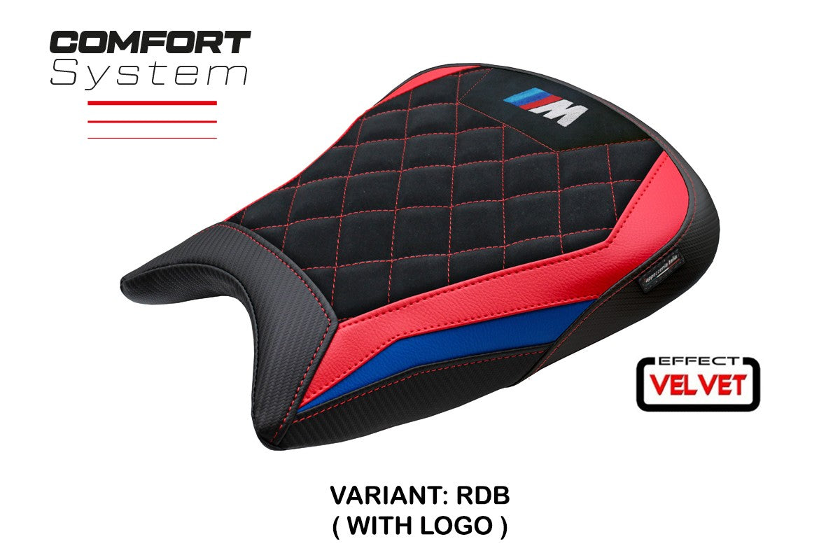 BMW M1000RR 2023-2025 Seat Cover Tappezzeria Velvet Comfort Blue Red Black