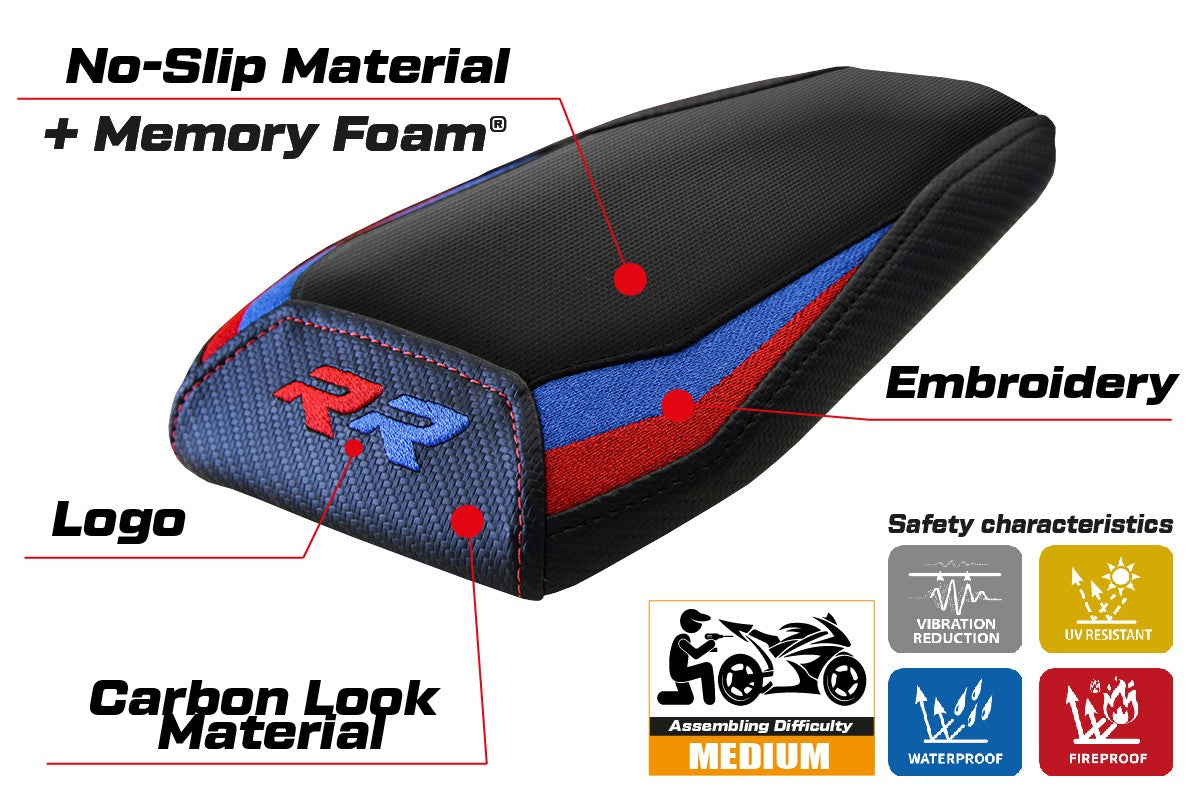 BMW M1000RR 2023-2025 Seat Cover Tappezzeria Comfort Red Blue Black