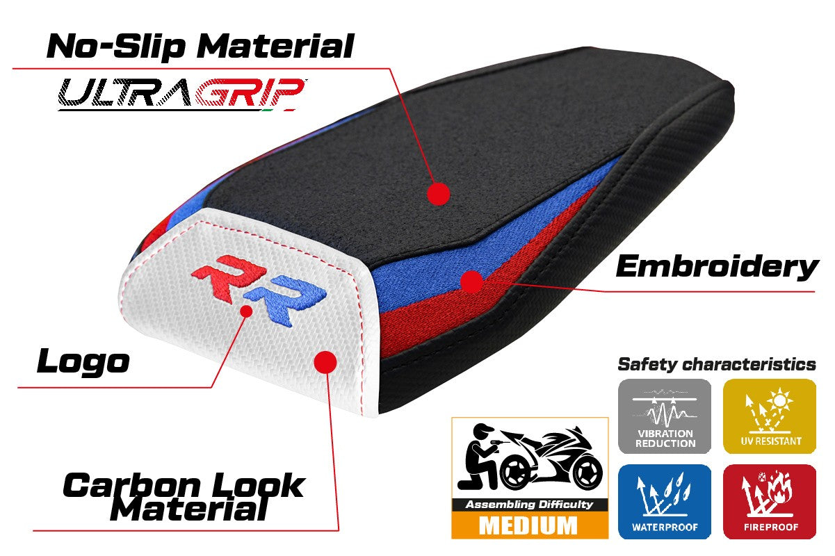 BMW M1000RR 2023-2025 Seat Cover Tappezzeria Ultragrip Red Blue White Black