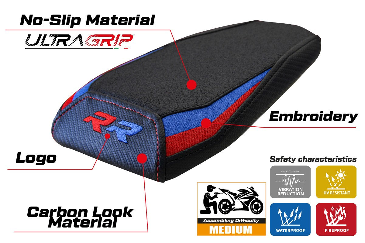 BMW M1000RR 2023-2025 Seat Cover Tappezzeria Ultragrip Red Blue Black