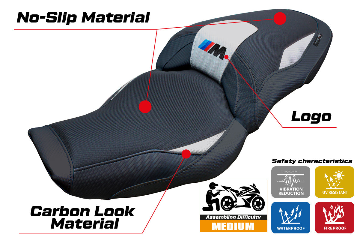 BMW M1000XR 2024-2025 Seat Cover Tappezzeria Italia in Silver Black