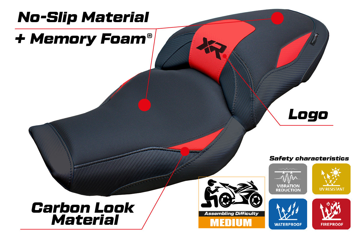 BMW S1000XR 2024-2025 Seat Cover Tappezzeria Italia Comfort in Red and Black