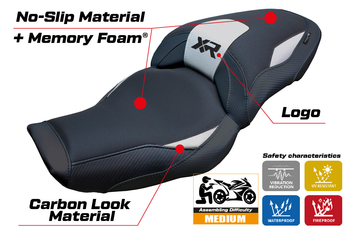 BMW S1000XR 2024-2025 Seat Cover Tappezzeria Italia Comfort in Silver and Black