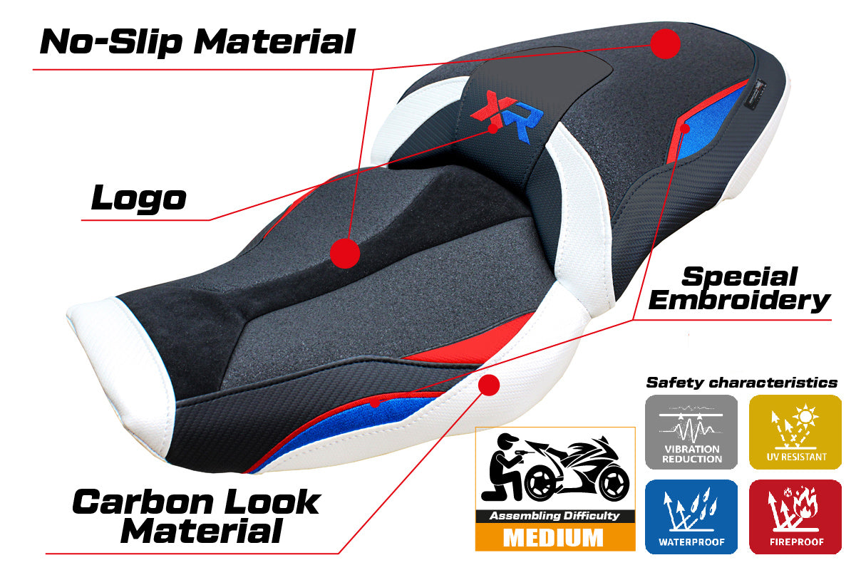 BMW S1000XR 2024-2025 Seat Cover Tappezzeria Italia Ultragrip in Red Blue White and Black