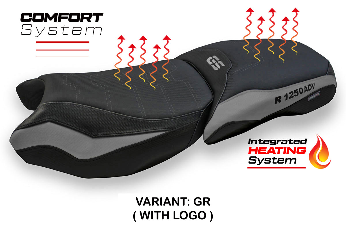 BMW R1250GS ADV 2019-2024 Comfort Heated Seat Cover Tappezzeria Italia in Grey