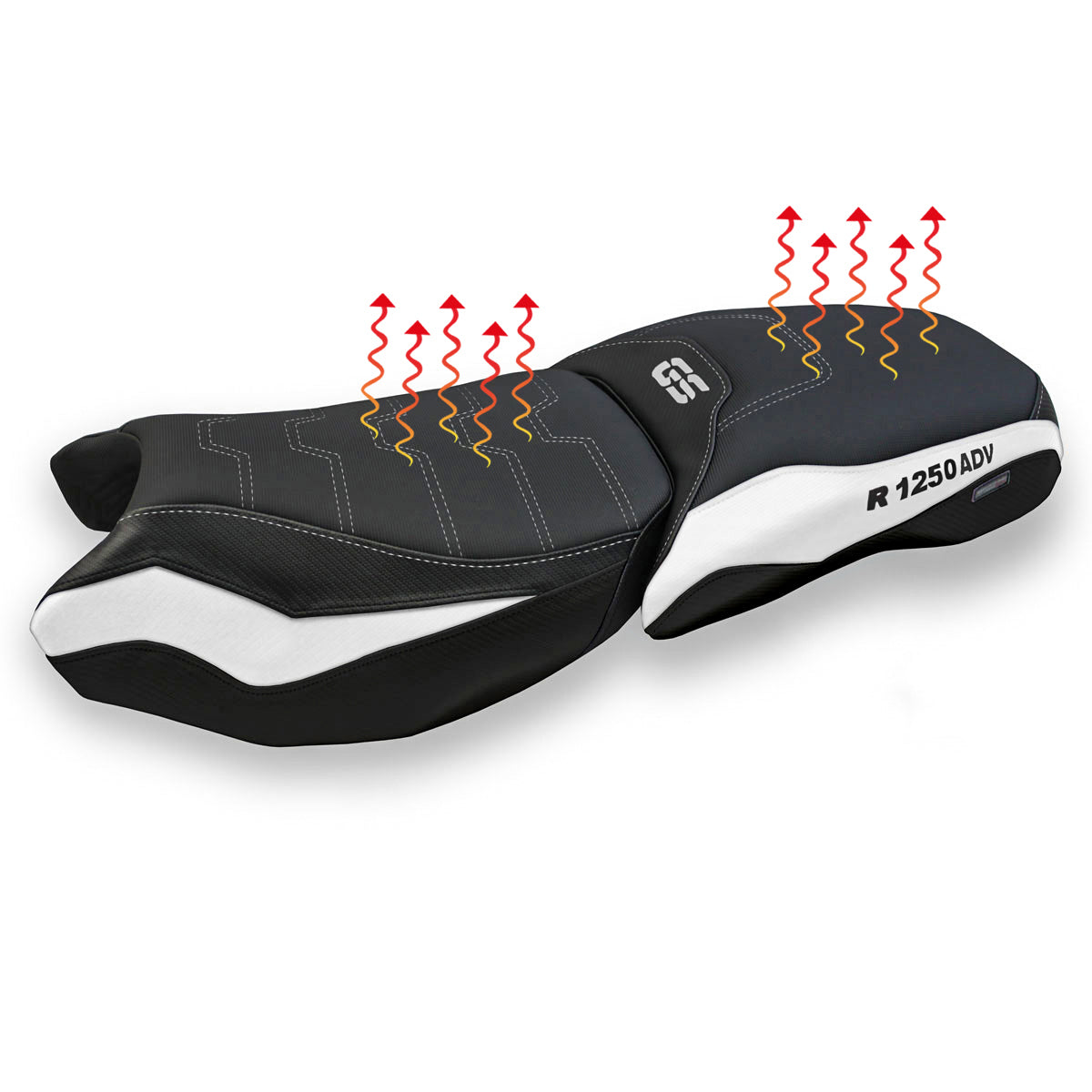 BMW R1250GS ADV 2019-2024 Comfort Heated Seat Cover Tappezzeria Italia in White