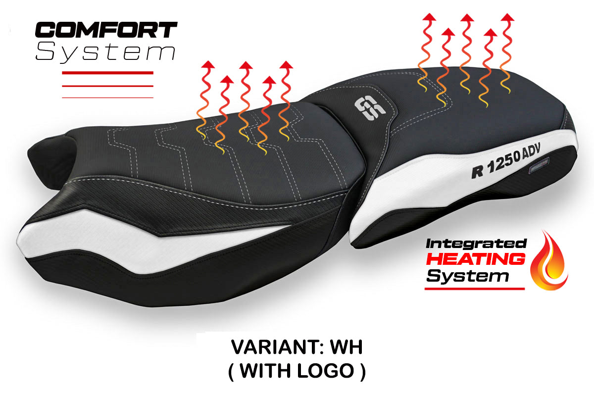 BMW R1250GS ADV 2019-2024 Comfort Heated Seat Cover Tappezzeria Italia in White