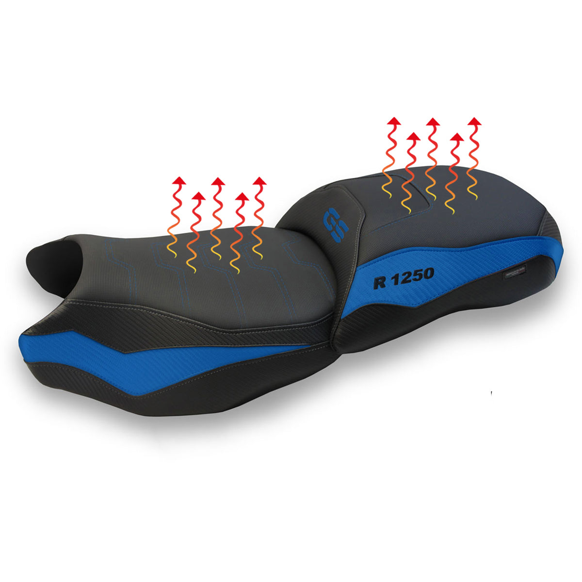 BMW R1250GS 2019-2023 Comfort Heated Seat Cover Tappezzeria Italia in Blue and Black