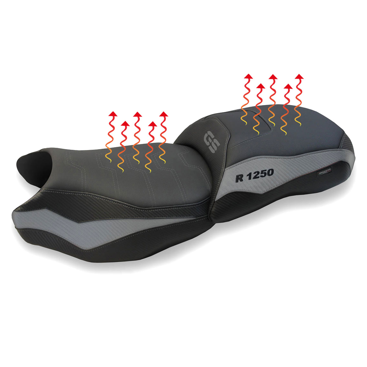 BMW R1250GS 2019-2023 Comfort Heated Seat Cover Tappezzeria Italia in Grey Black