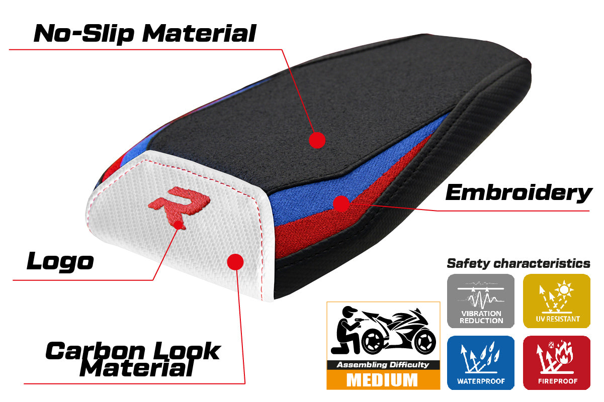 BMW M1000R 2022-2025 Rear Seat Cover Tappezzeria Italia Ultragrip in Red, Blue, White and Black