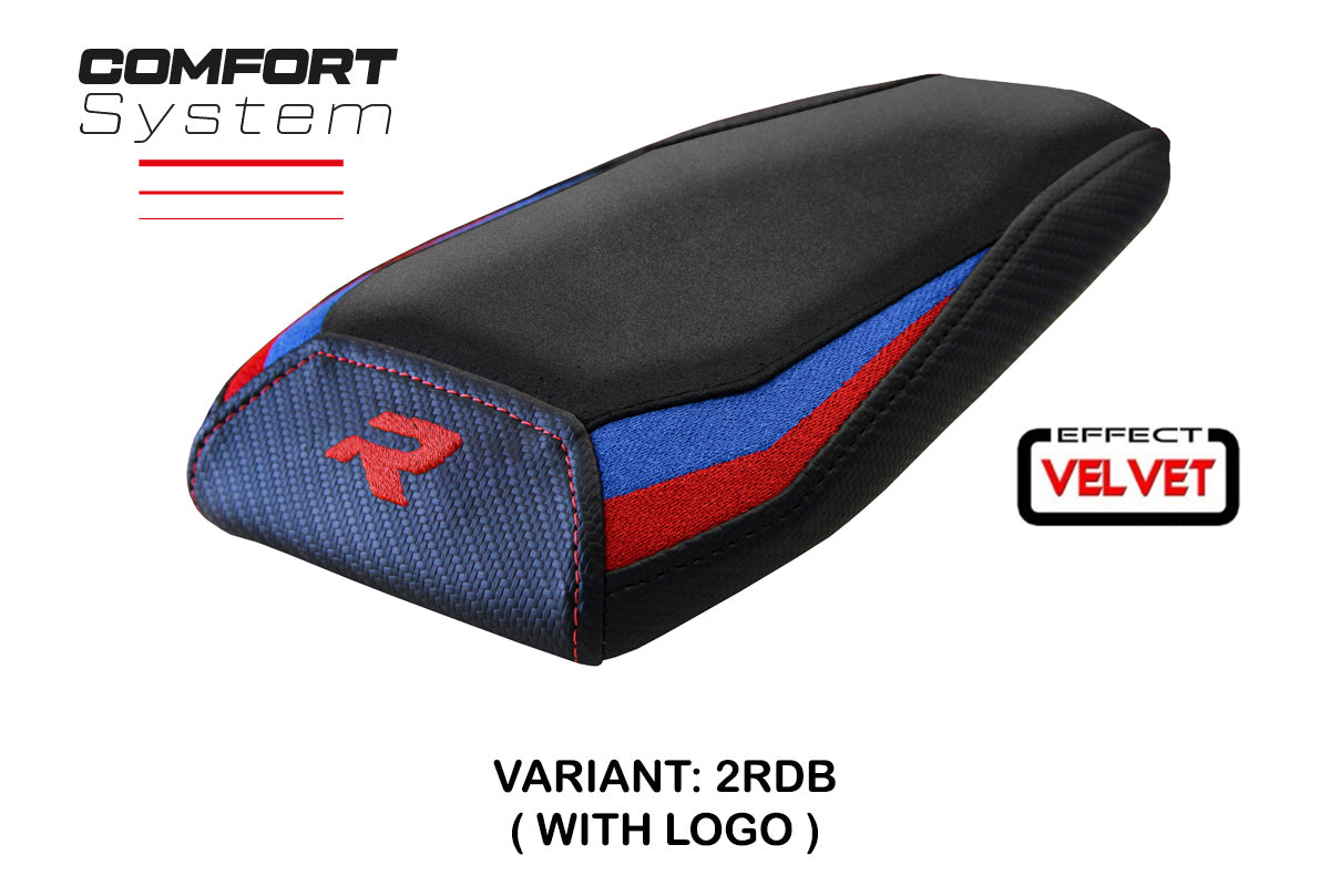 BMW M1000R 2022-2025 Rear Seat Cover Tappezzeria Italia Comfort in Red, Blue and Black Velvet