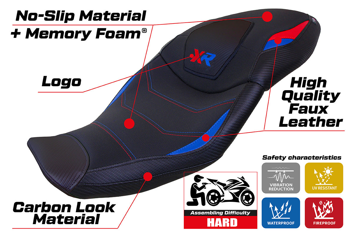BMW S1000XR 2020-2023 Seat Cover Tappezzeria Italia Comfort in Red, Blue and Black