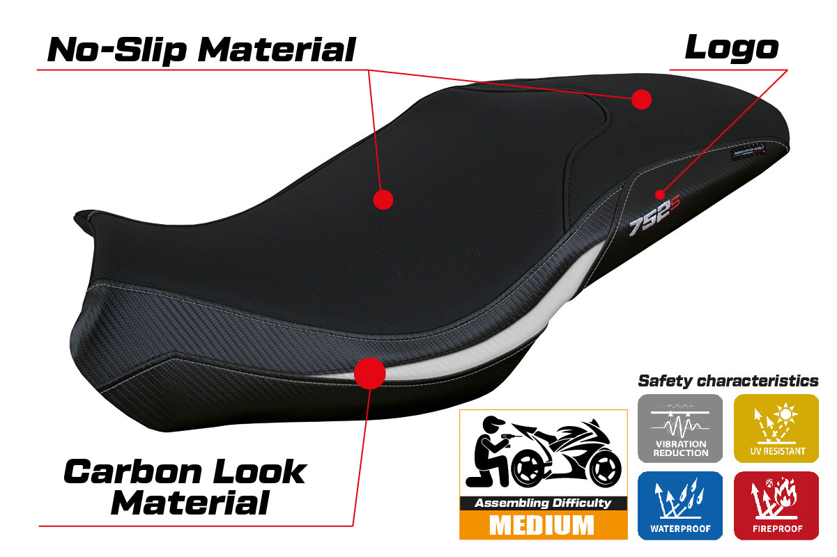 Benelli 752S 2019-2025 Seat Cover Tappezzeria Italia in White and Black