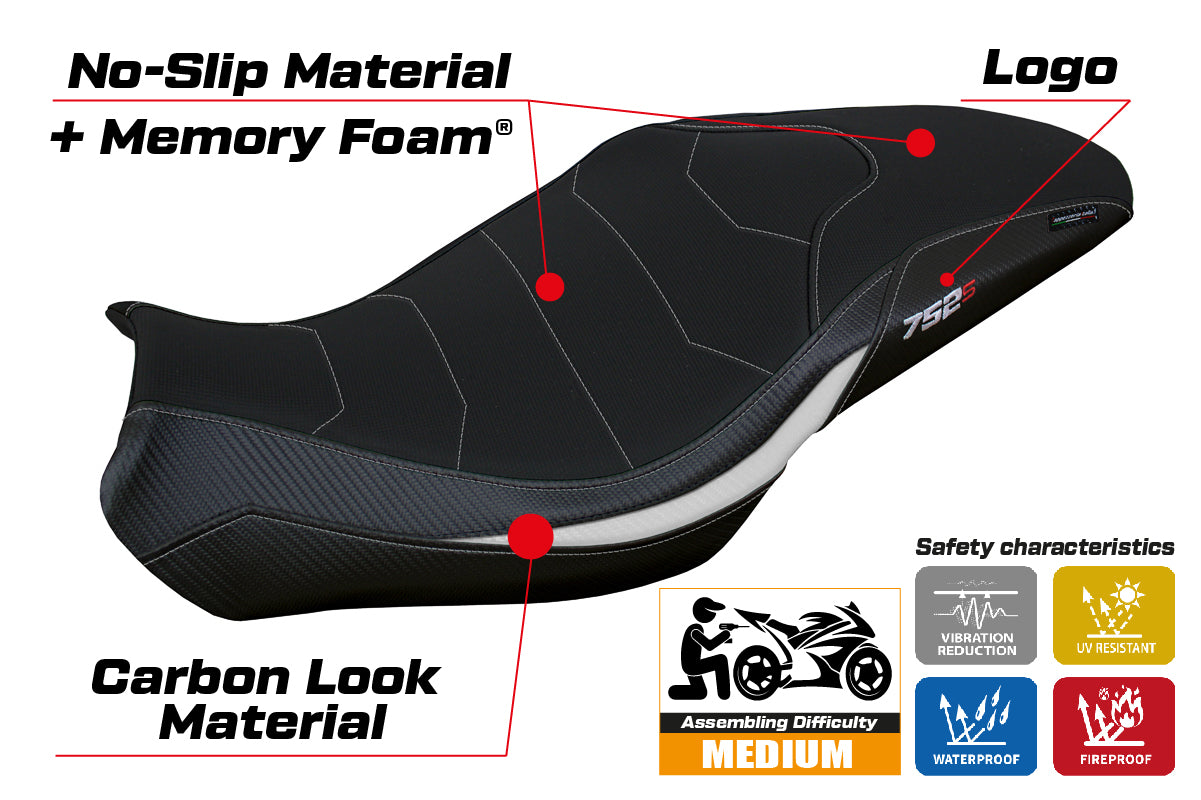 Benelli 752S 2019-2025 Seat Cover Tappezzeria Italia Comfort White