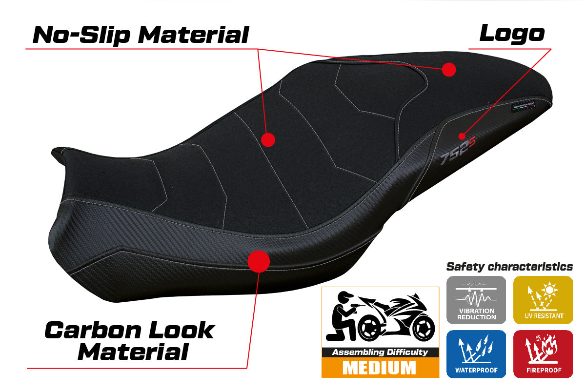 Benelli 752S 2019-2025 Seat Cover Tappezzeria Italia Ultragrip Black