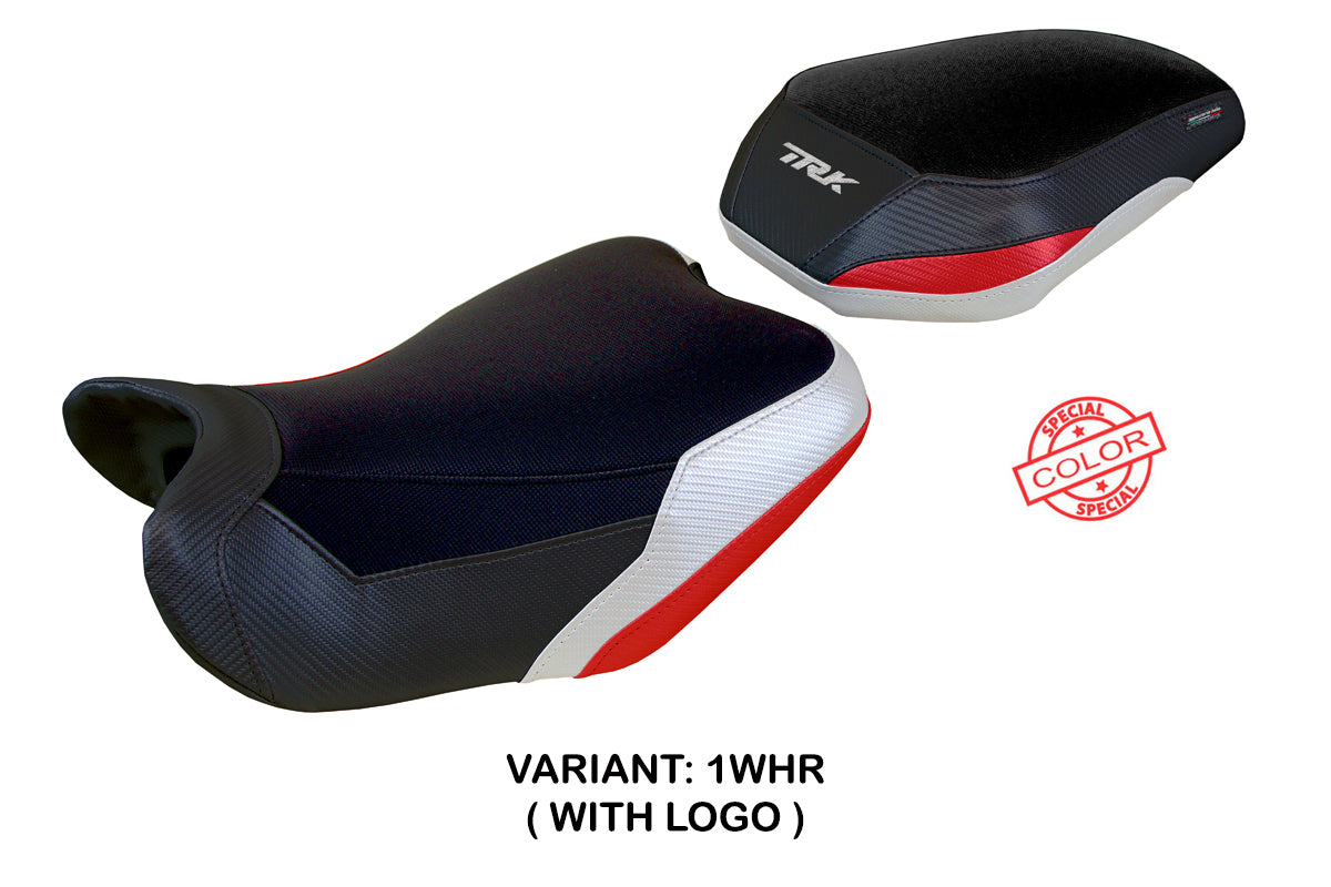 Benelli TRK 702 2023-2025 Seat Cover Tappezzeria Italia in White Redand Black