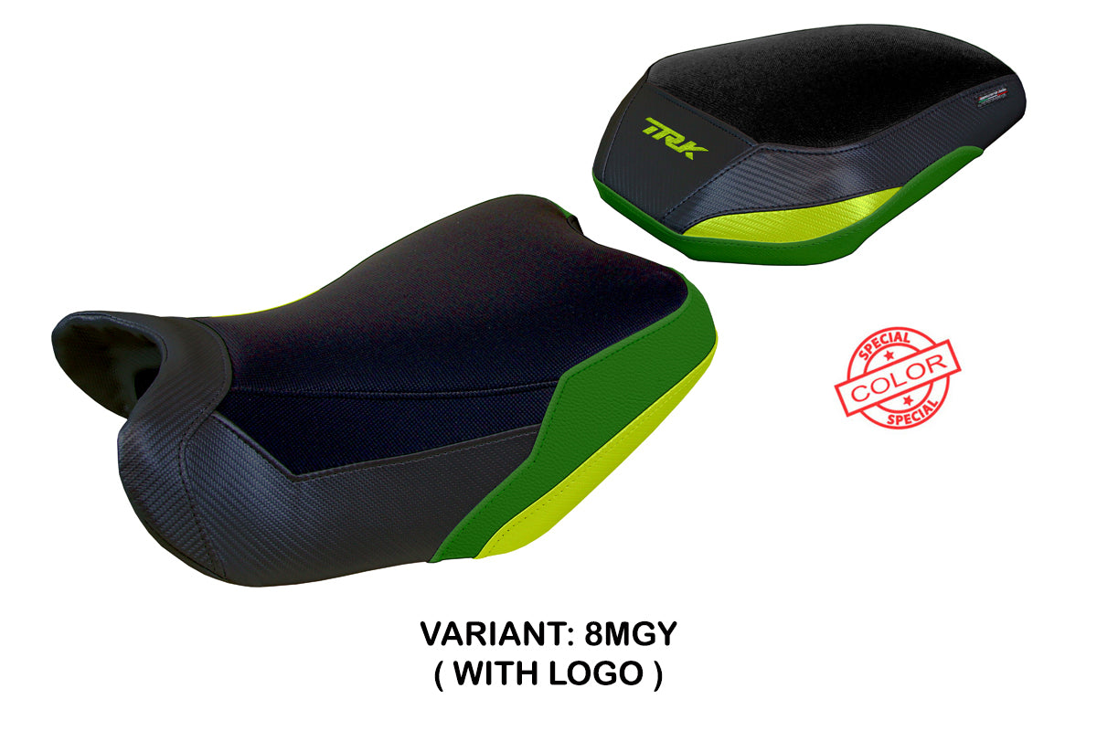 Benelli TRK 702 2023-2025 Seat Cover Tappezzeria Italia in Yellow Army Greenand Black