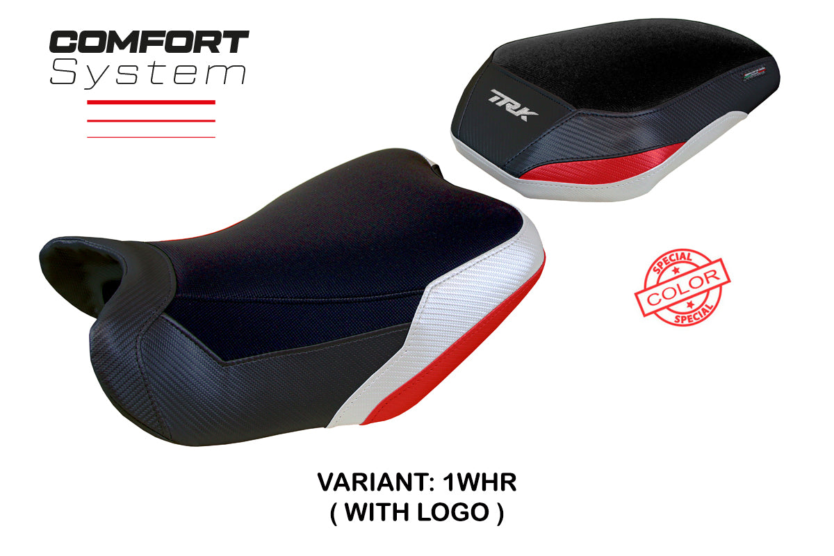 Benelli TRK 702 2023-2025 Seat Cover Tappezzeria Italia Comfort in White Redand Black