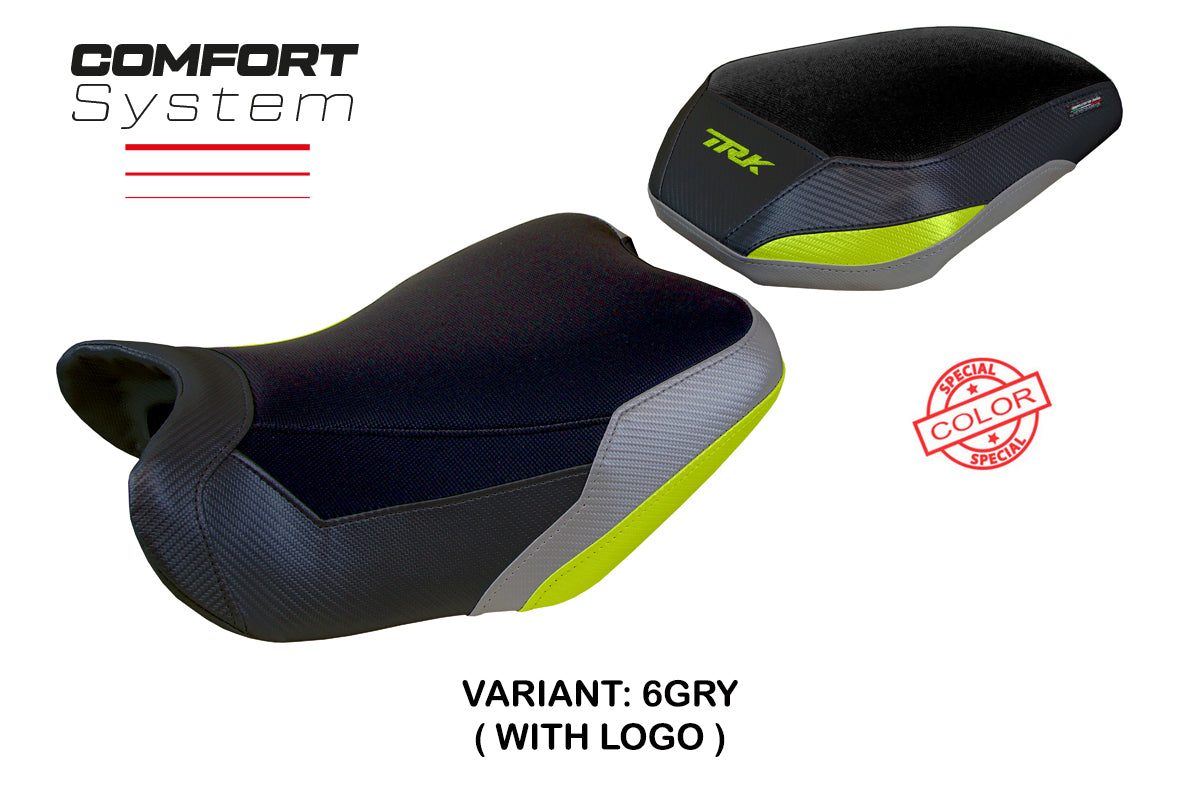 Benelli TRK 702 2023-2025 Seat Cover Tappezzeria Italia Comfort in Grey Yellow and Black