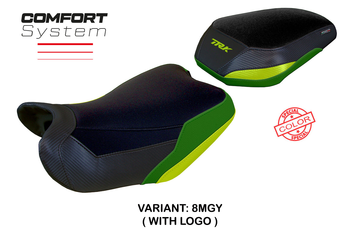 Benelli TRK 702 2023-2025 Seat Cover Tappezzeria Italia Comfort in Yellow Army Greenand Black