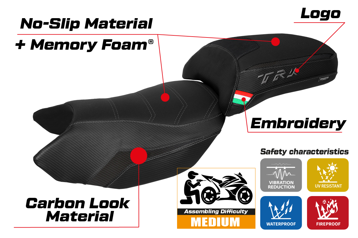 Benelli TRK 502 2017-2025 Seat Cover Tappezzeria Italia Comfort in Black