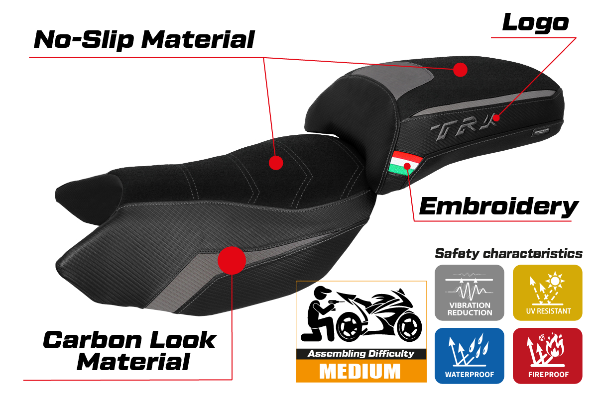 Benelli TRK 502 2017-2025 Seat Cover Tappezzeria Italia Ultragrip in Grey