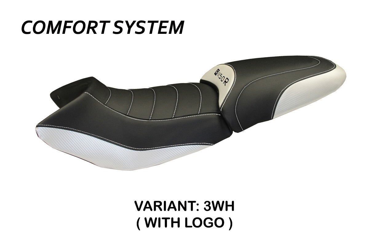 BMW R1150R 2000-2004 2005 2006 2007 Seat Cover Tappezzeria Comfort White Black