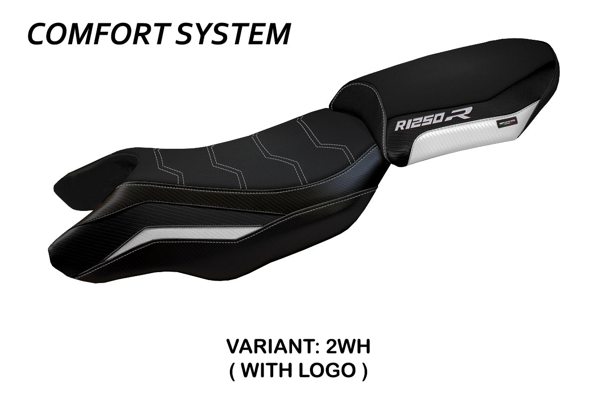 BMW R1250R 2019-2025 Seat Cover Tappezzeria Italia Comfort in White and Black