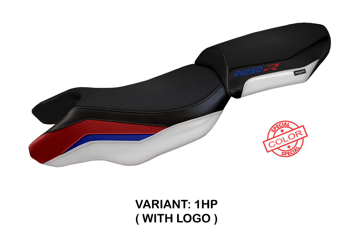 BMW R1250R 2019-2025 Seat Cover Tappezzeria Italia in Red, Blue and White HP