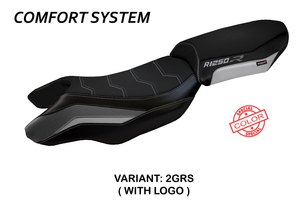 BMW R1250R 2019-2025 Seat Cover Tappezzeria Italia Comfort in Grey, Silver and Black