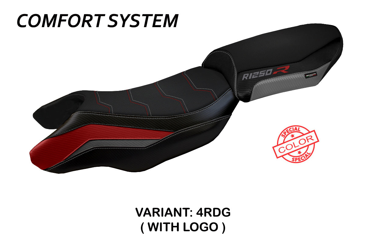 BMW R1250R 2019-2025 Seat Cover Tappezzeria Italia Comfort in Red, Grey and Black