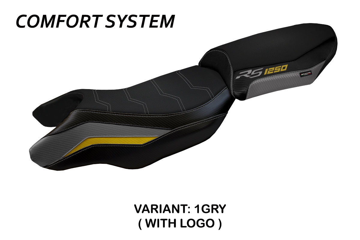 BMW R1250RS 2020-2024 Seat Cover Tappezzeria Italia Comfort in Grey, Yellow and Black