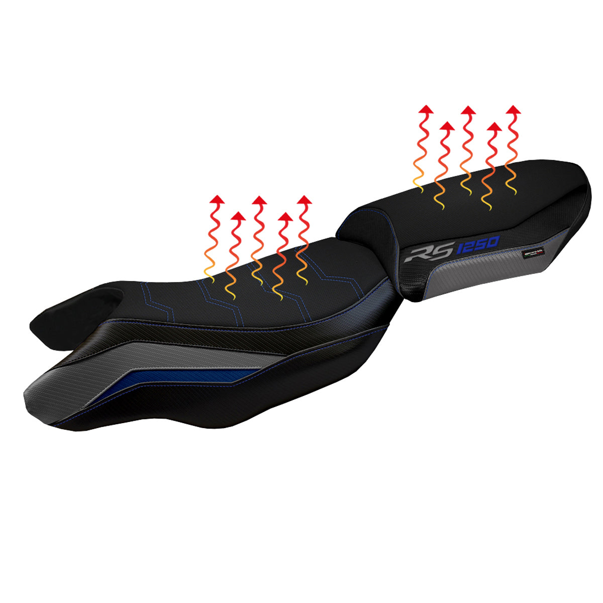 BMW R1250RS 2020-2024 Comfort Heated Seat Cover Tappezzeria Italia in Blue and Grey