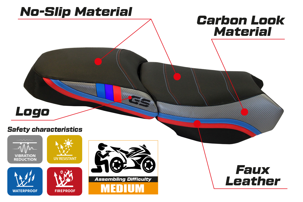 BMW R1200GS Adventure 2013-2018 Seat Cover Tappezzeria Italia in Grey