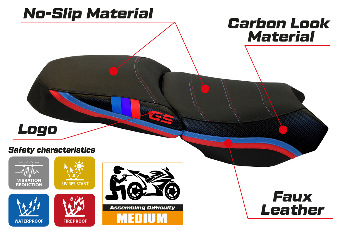 BMW R1200GS Adventure 2013-2018 Seat Cover Tappezzeria Italia in Black