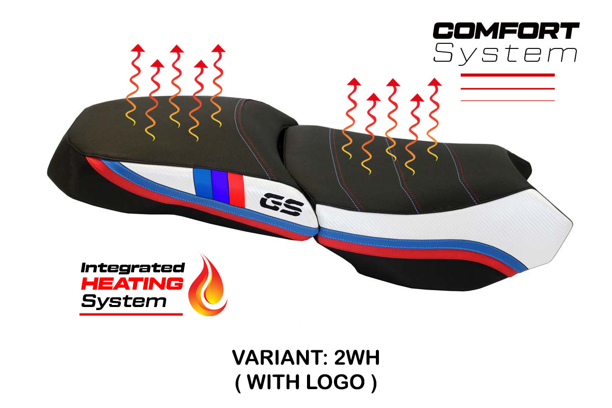 BMW R1200GS Adventure 2013-2018 Comfort Heated Seat Cover Tappezzeria Italia in White