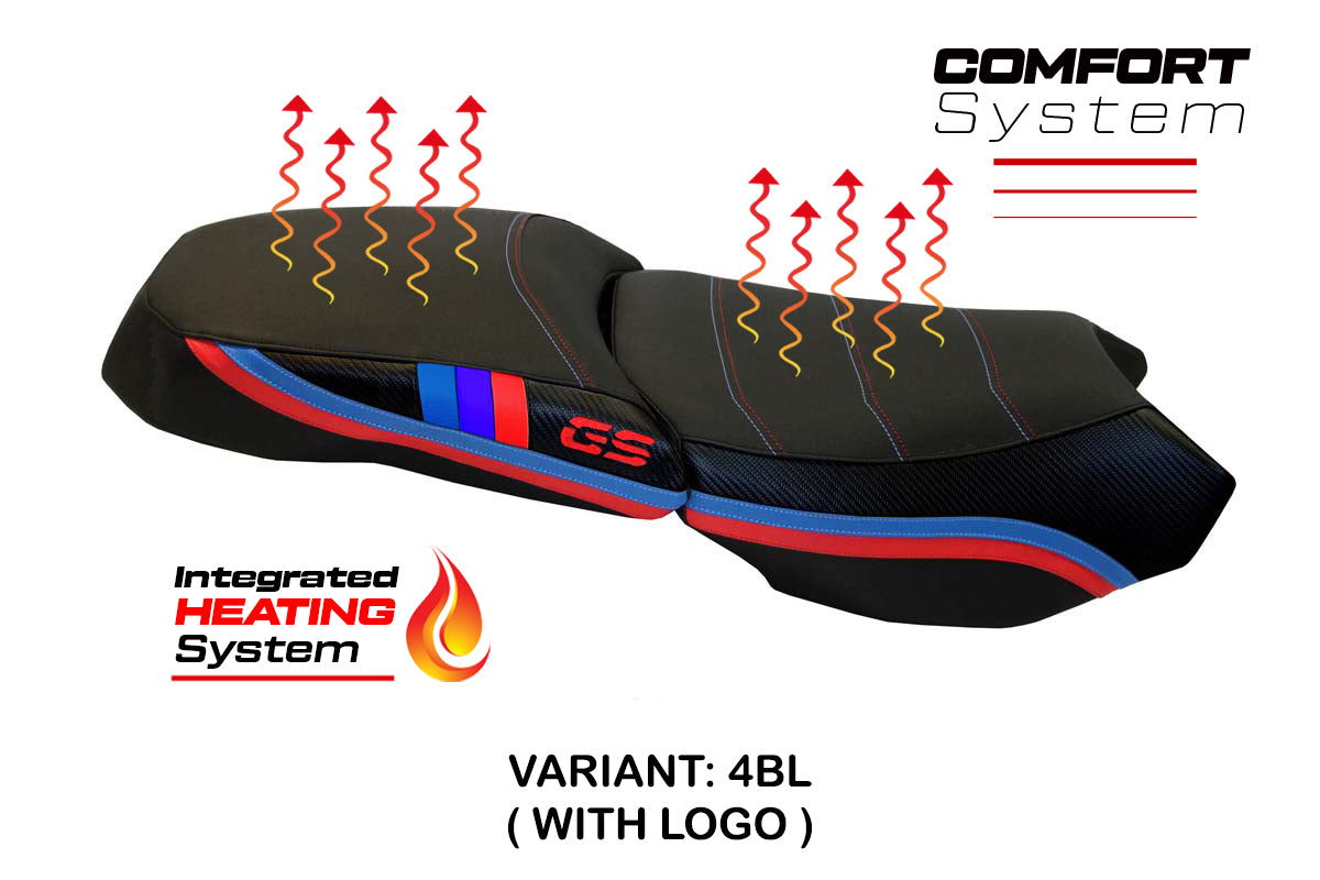 BMW R1200GS Adventure 2013-2018 Comfort Heated Seat Cover Tappezzeria Italia in Black