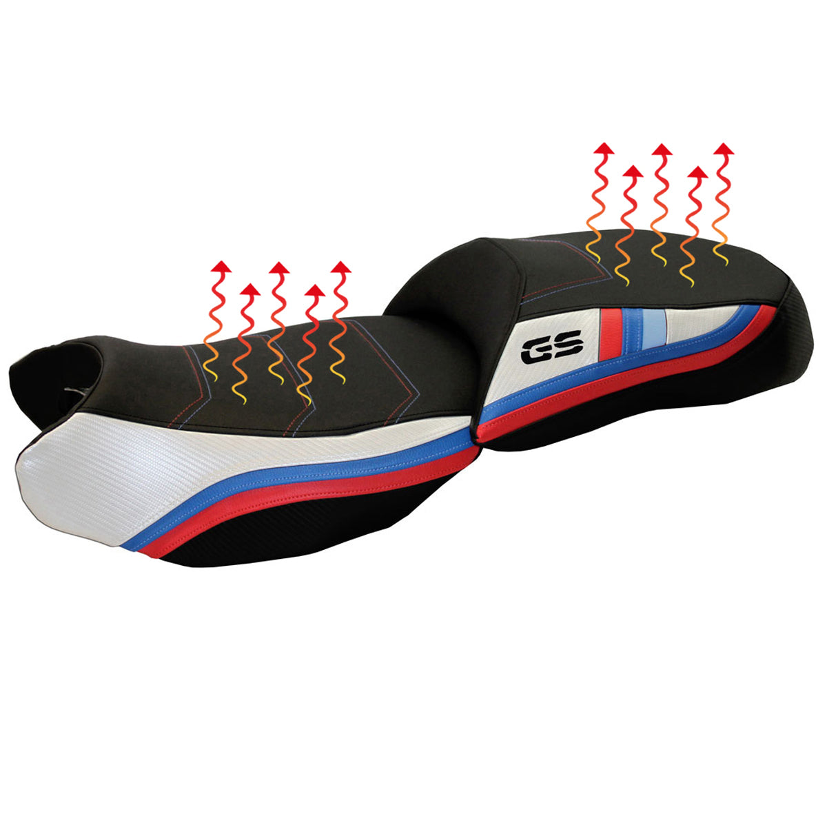 BMW R1200GS 2013-2018 Seat Cover Tappezzeria Italia Comfort Heated in White and Black